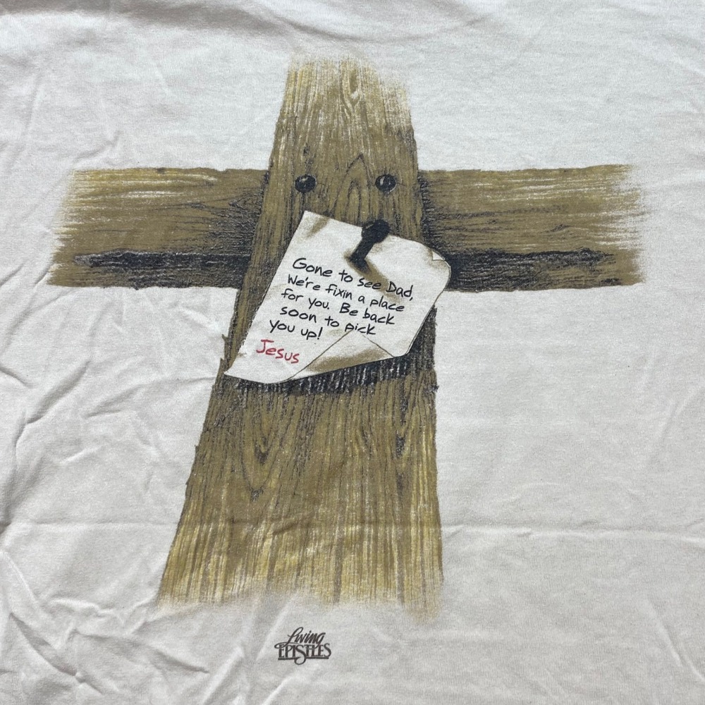 Gildan T Shirt XL Mens White Living Epistles Christian Jesus Graphic Vintage - Picture 7 of 10